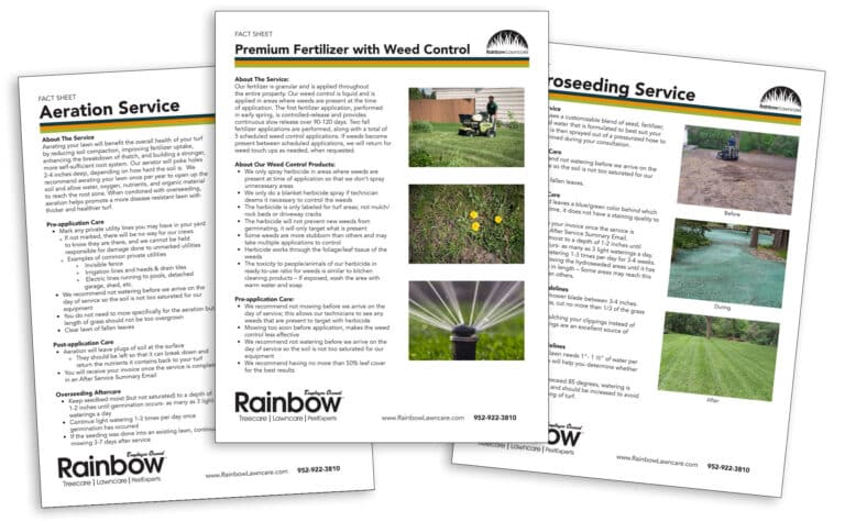 Rainbow Lawncare Fact and Info Sheets