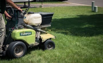 Application of Fertilizer and Weed Control on a Lawn